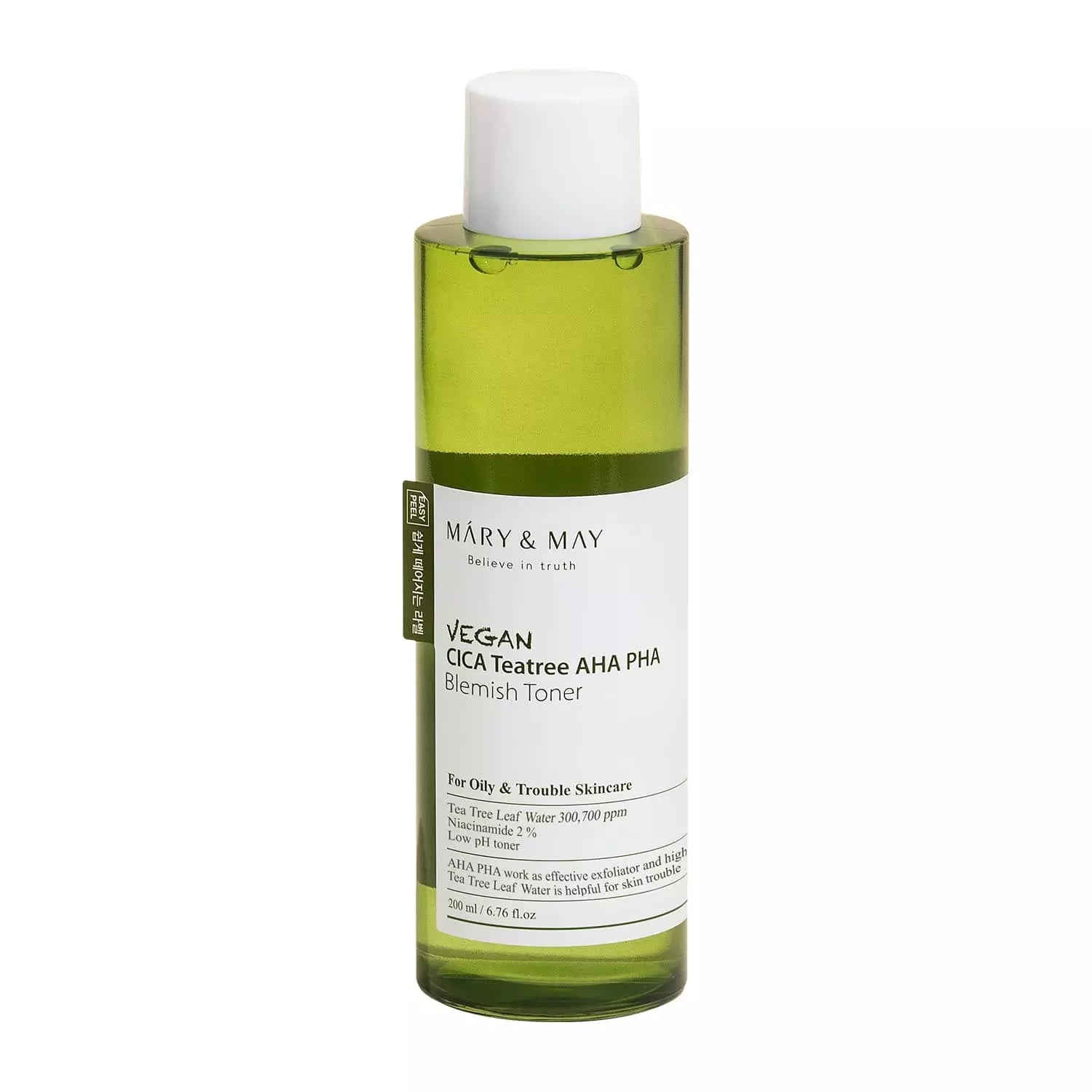 Mary&May: Vegan CICA Tea Tree AHA PHA Blemish Toner 200ml